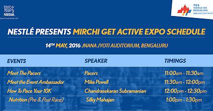 Nestle Presents Mirchi Get Active Expo Schedule