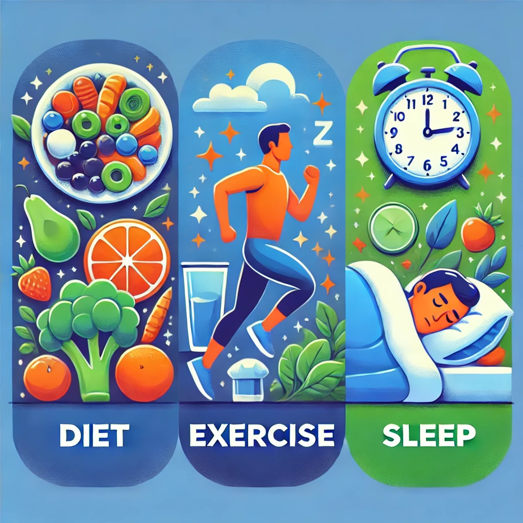 The 3 Pillars of Health: Diet, Exercise, and Sleep