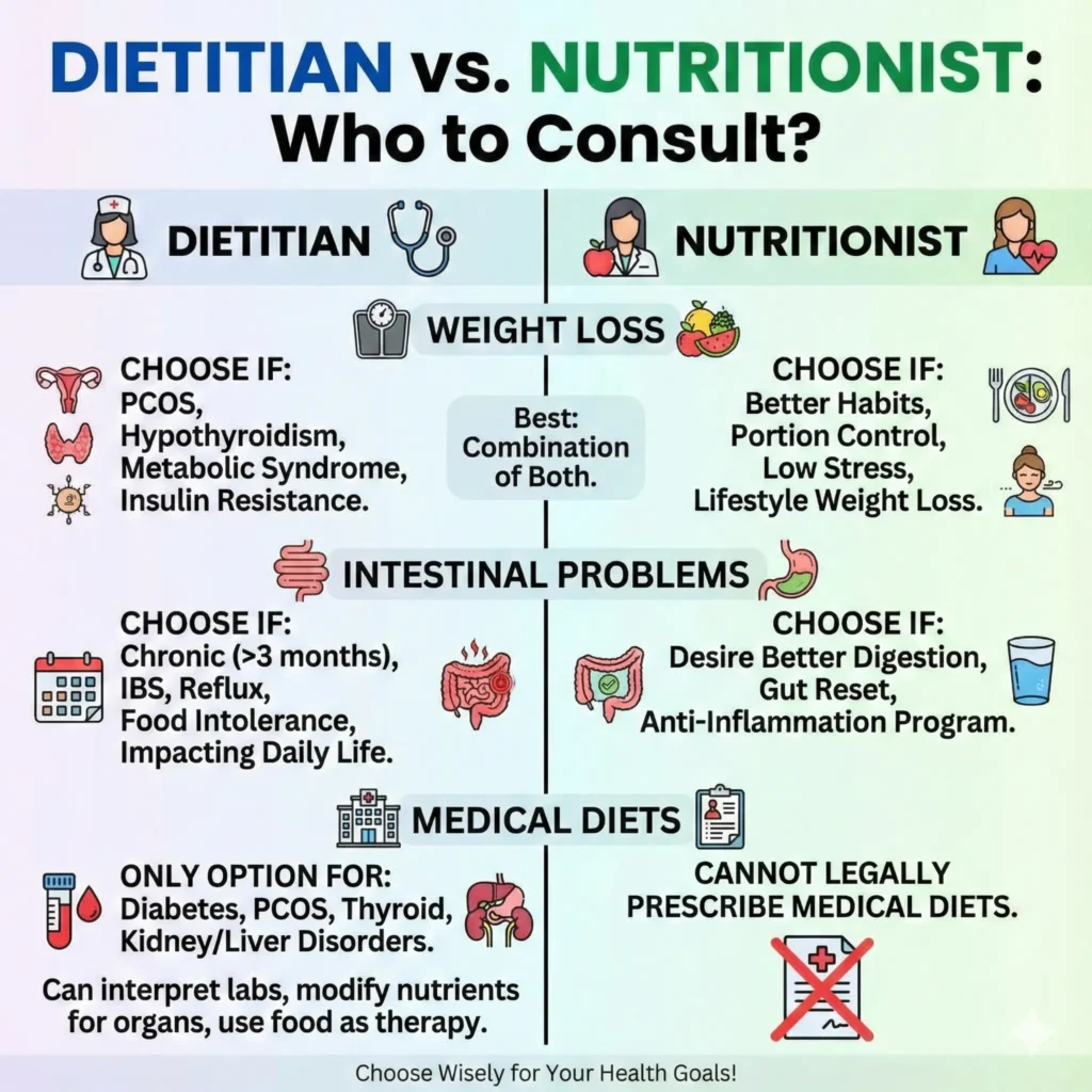 Dietitian vs Nutritionist: Who Should You Consult for Specific Conditions? Dietitian vs Nutritionist: Who Should You Consult for Specific Conditions?