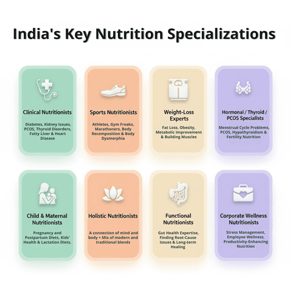Types of Nutritionists in India Types of Nutritionists in India