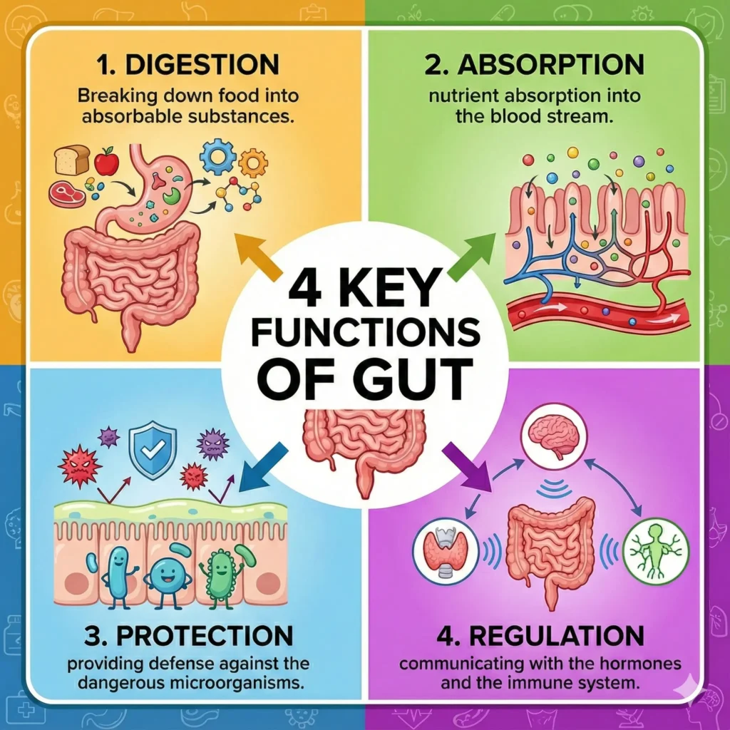 4 key functions of the gut