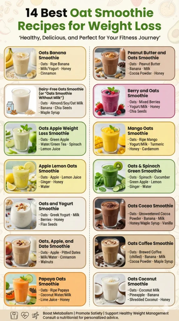 14 Best Oat Smoothie Recipes for Weight Loss 14 Best Oat Smoothie Recipes for Weight Loss